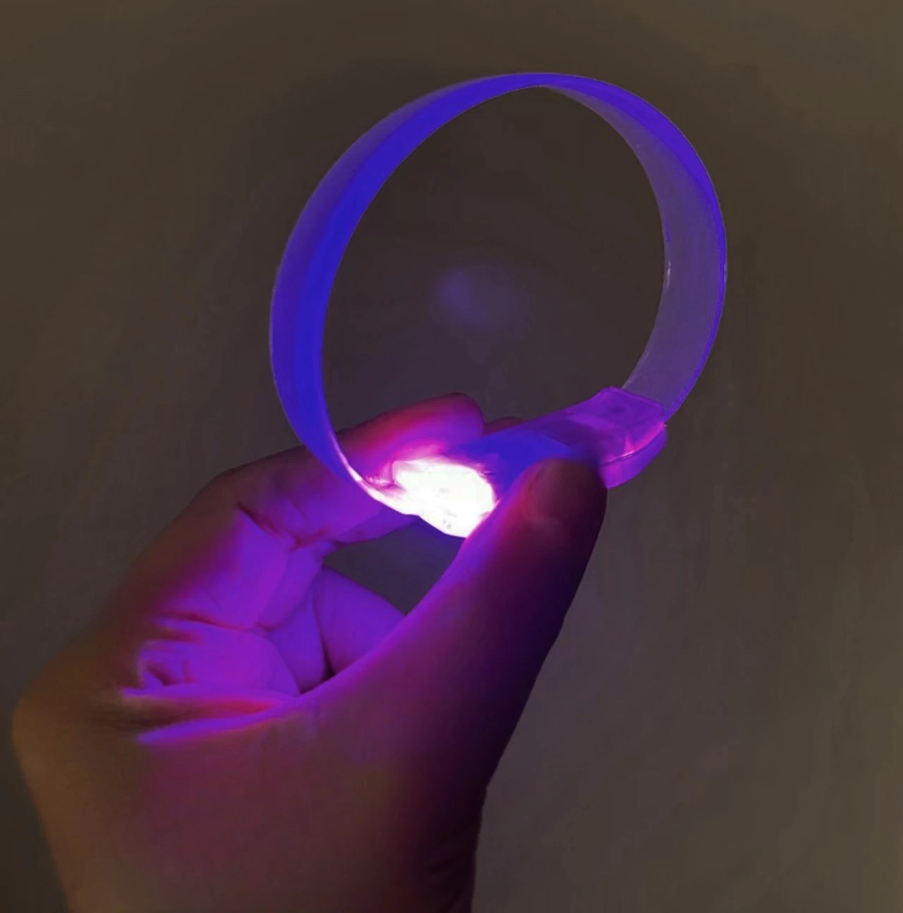 3 Modlu Pilli Led Işıklı Esnek Parti Bilekliği Pembe
