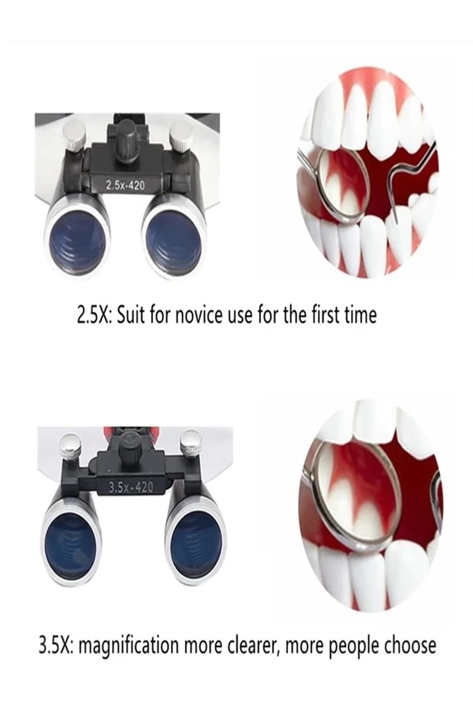 3.5x420mm  Diş Cerrahi Gözlük Lens Büyüteç,taşıma Çantalı