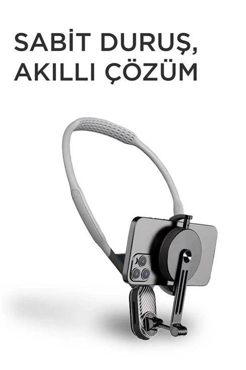 360 Derece Ayarlanabilir Boyun Askılı Manyetik Telefon Tutucu