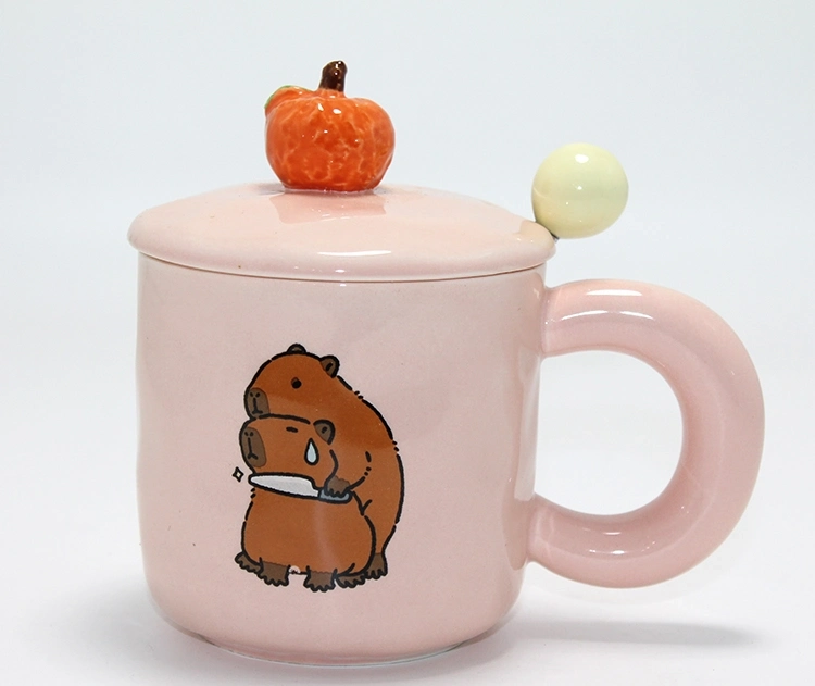 3d Capybara Desenli Porselen Kupa Bardak