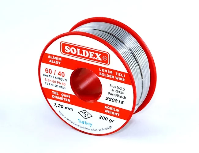 60-40 Lehim Teli 200 Gr 1,6 Mm - Sn:60 / Pb:40