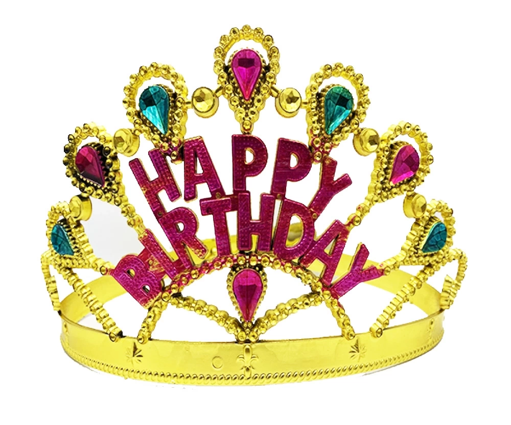Gümüş Renk Happy Birthday Yazılı Doğum Günü Tacı 60 Cm
