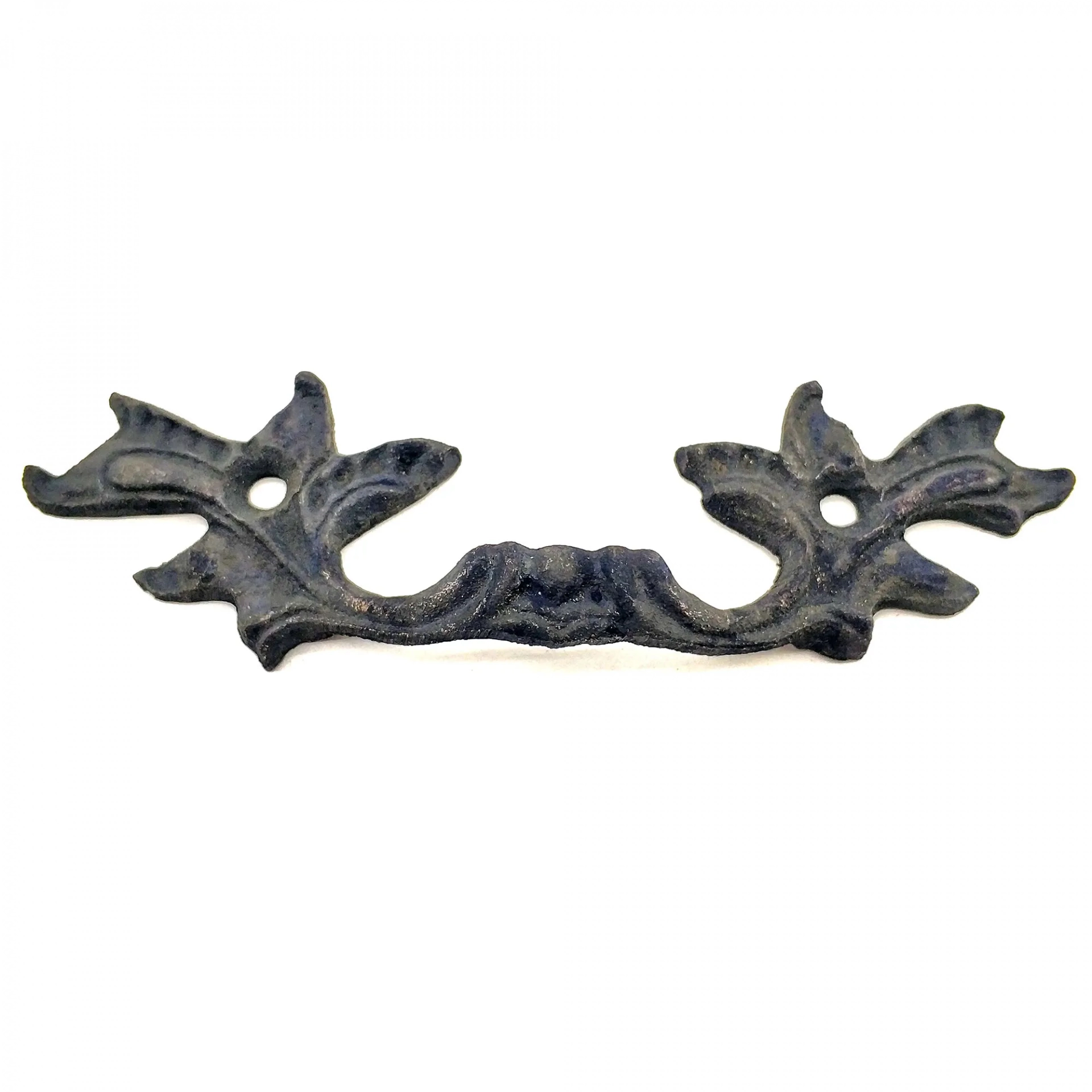 Antika Tarz Dekoratif Pirinç Çiçek Kapı Kulbu - 30x110 Mm, Oksit