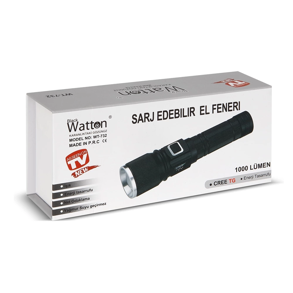 Cree Tg Led 1000 Lümen Göstergeli Fonksiyonel El Feneri