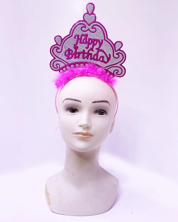 Happy Birthday Neon Sarı Renk Doğum Günü Tacı 24x15 Cm