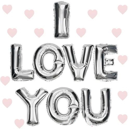 I Love You Folyo Balon Altın Renk 35 Cm