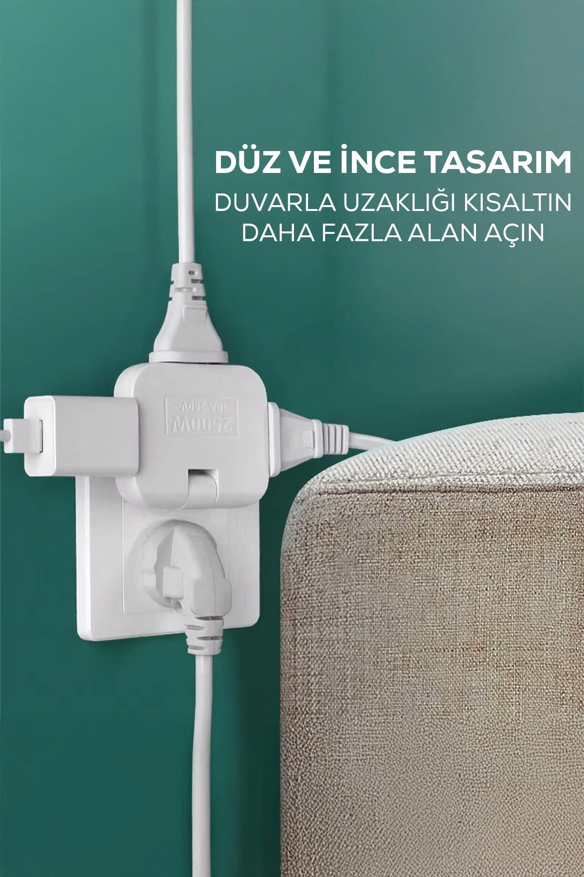 Katlanır Priz  3 Gözlü