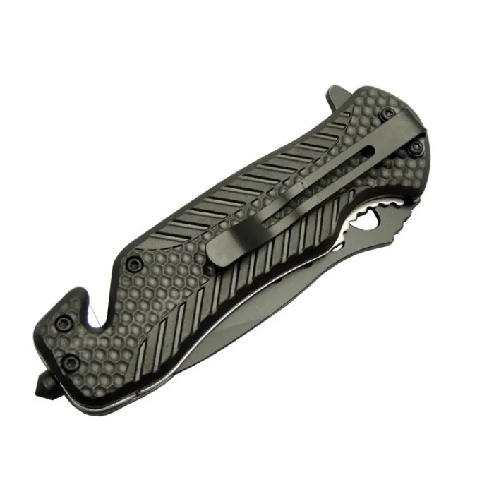 Kurtarma Çakısı Kırmızı 22 Cm Yarı Otomatik , Kemerlikli