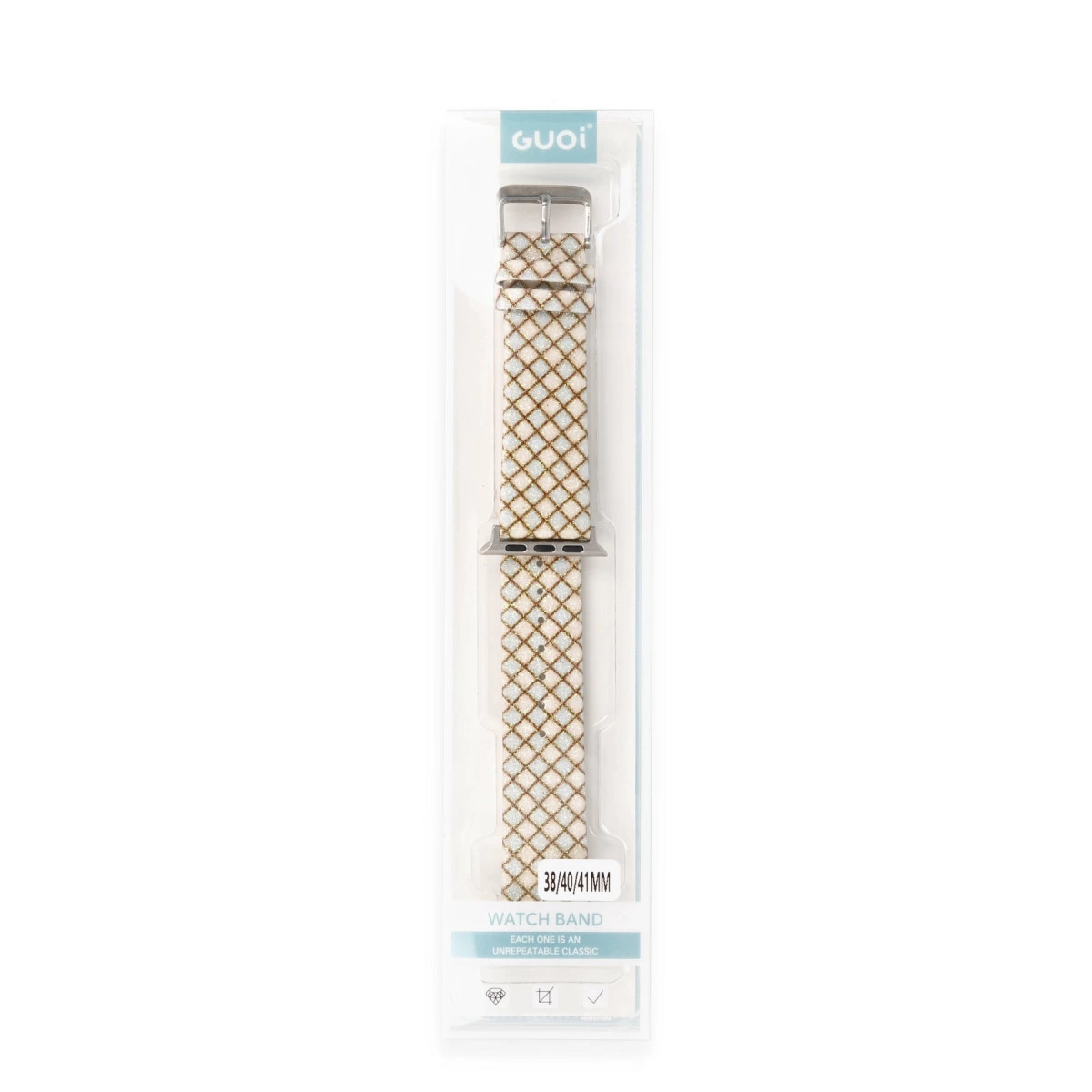 Watch 38mm Karo Motif Kordon - Mavi
