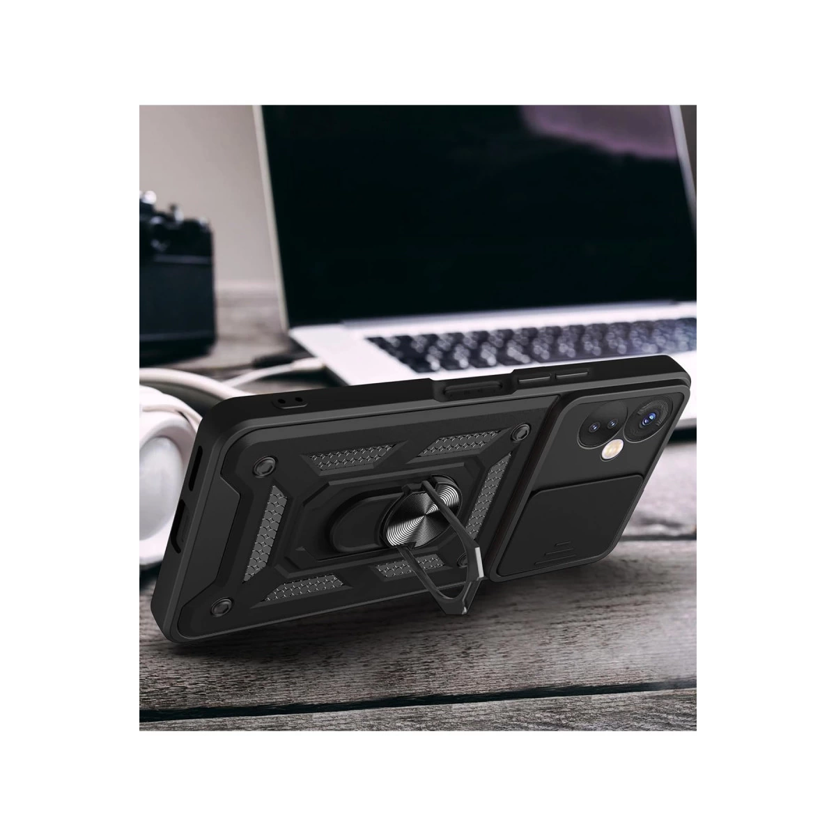 İnfinix Hot 30 4g Kılıf Pars Lens Yüzüklü Silikon - Gümüş