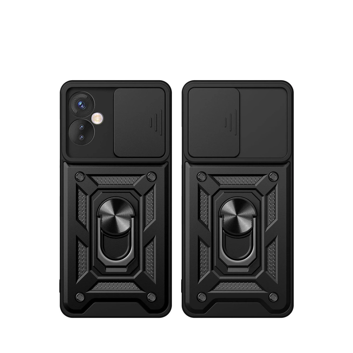 İnfinix Hot 30 4g Kılıf Pars Lens Yüzüklü Silikon - Gümüş