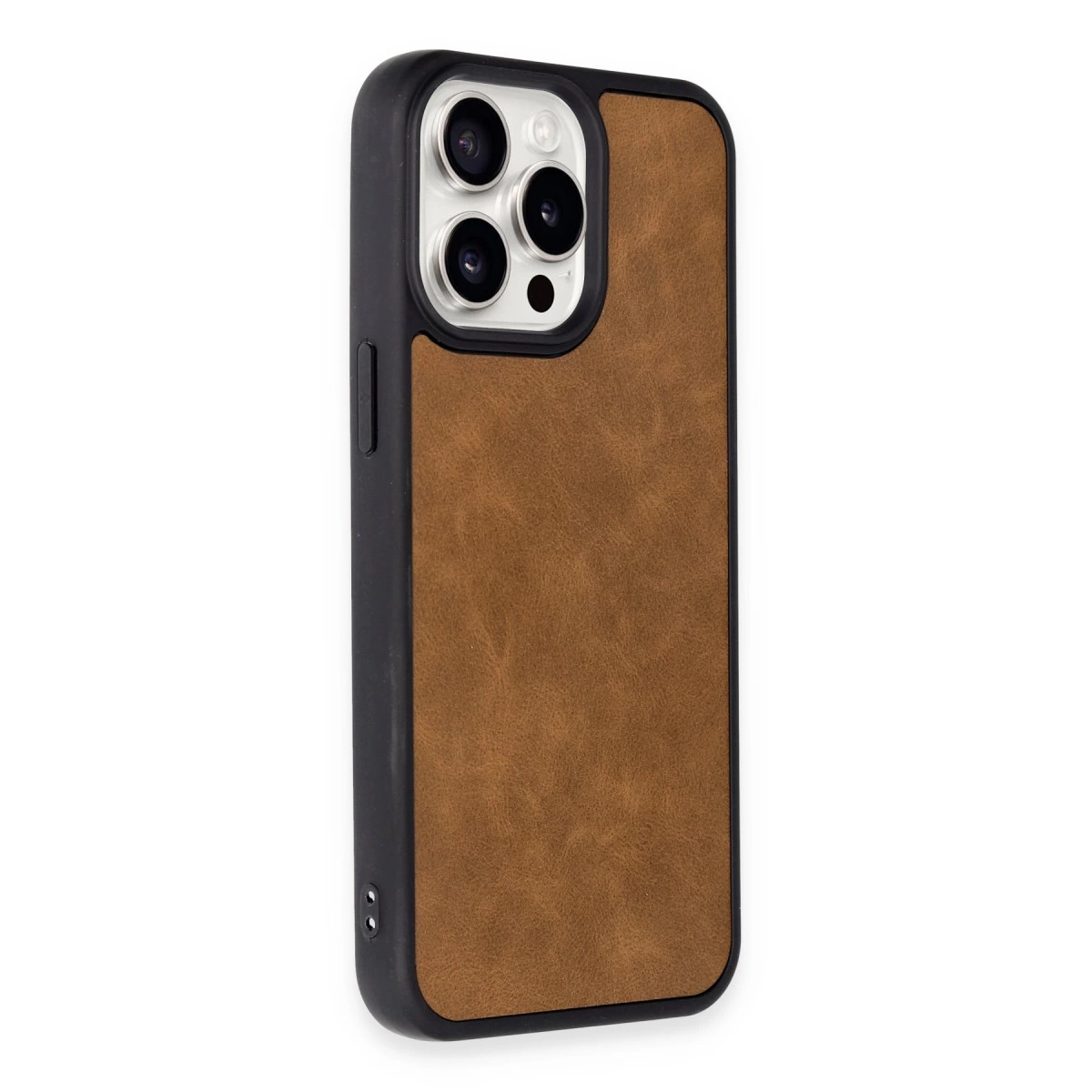 İphone 14 Pro Kılıf Aras Deri Kapak - Taba