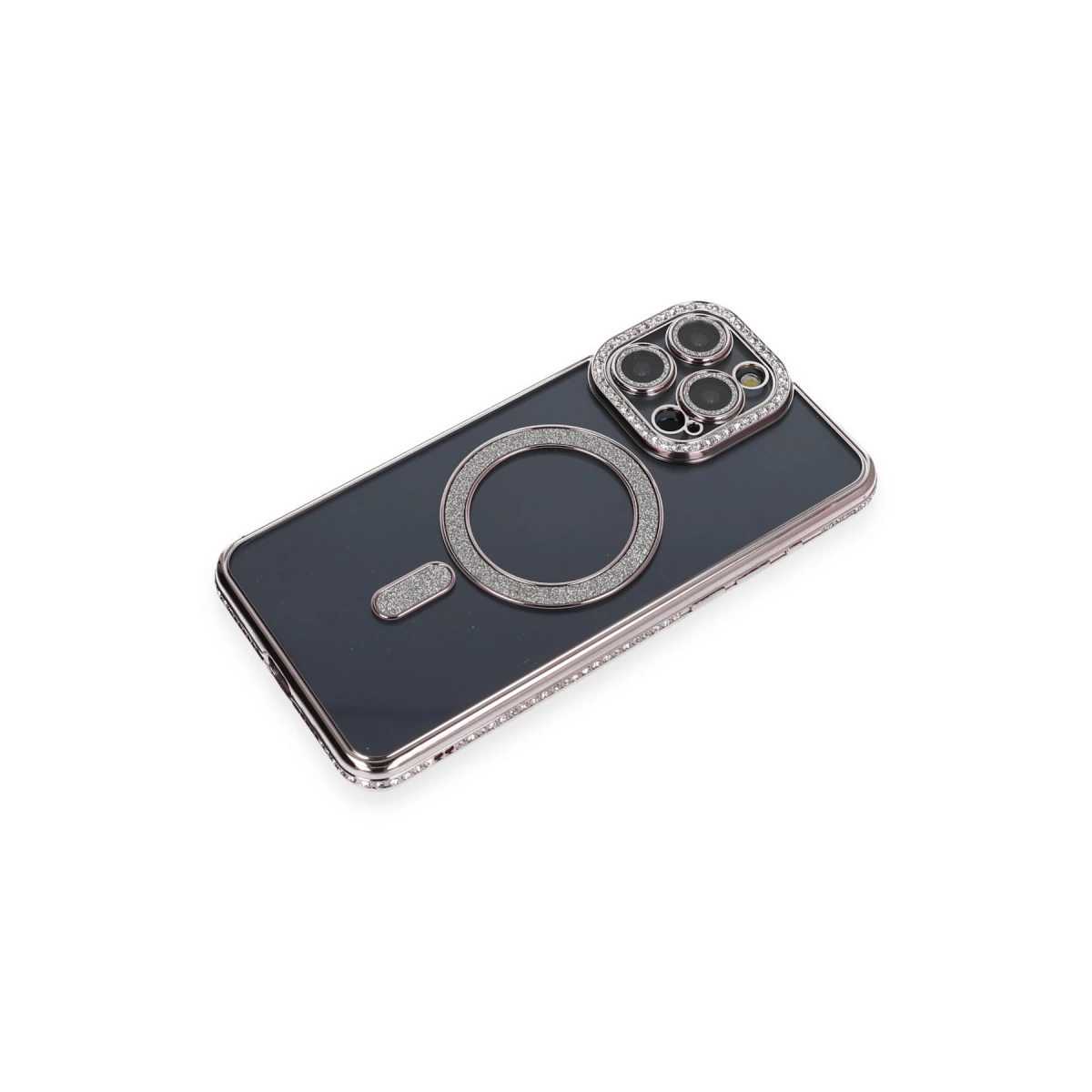 İphone 14 Pro Kılıf Joke Simli Magneticsafe Kılıf - Gri