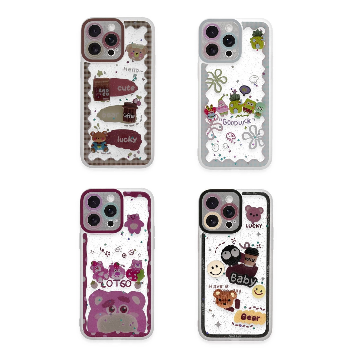 İphone 14 Pro Kılıf Sweet Desenli Silikon Kapak - Pembe