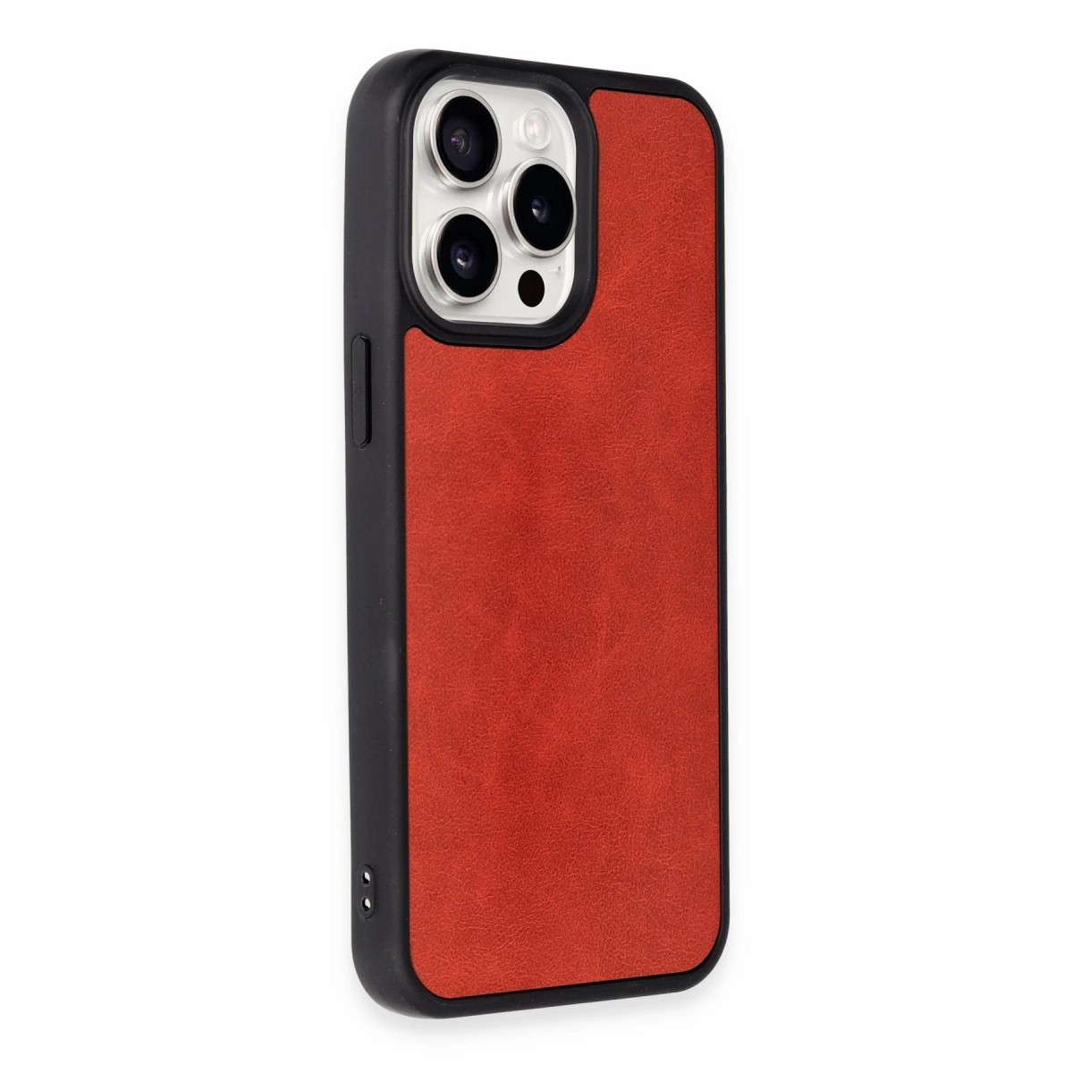 İphone 15 Pro Max Kılıf Aras Deri Kapak - Kırmızı