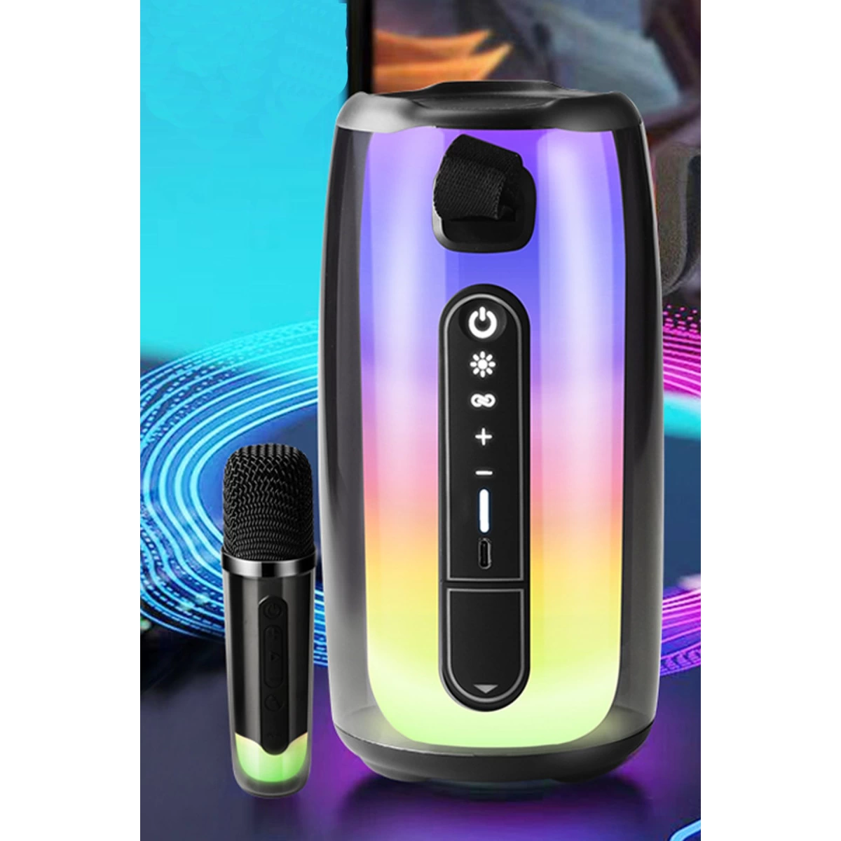 Pluse 7 Mikrofonlu Rgb Kablosuz Hoparlör - Beyaz