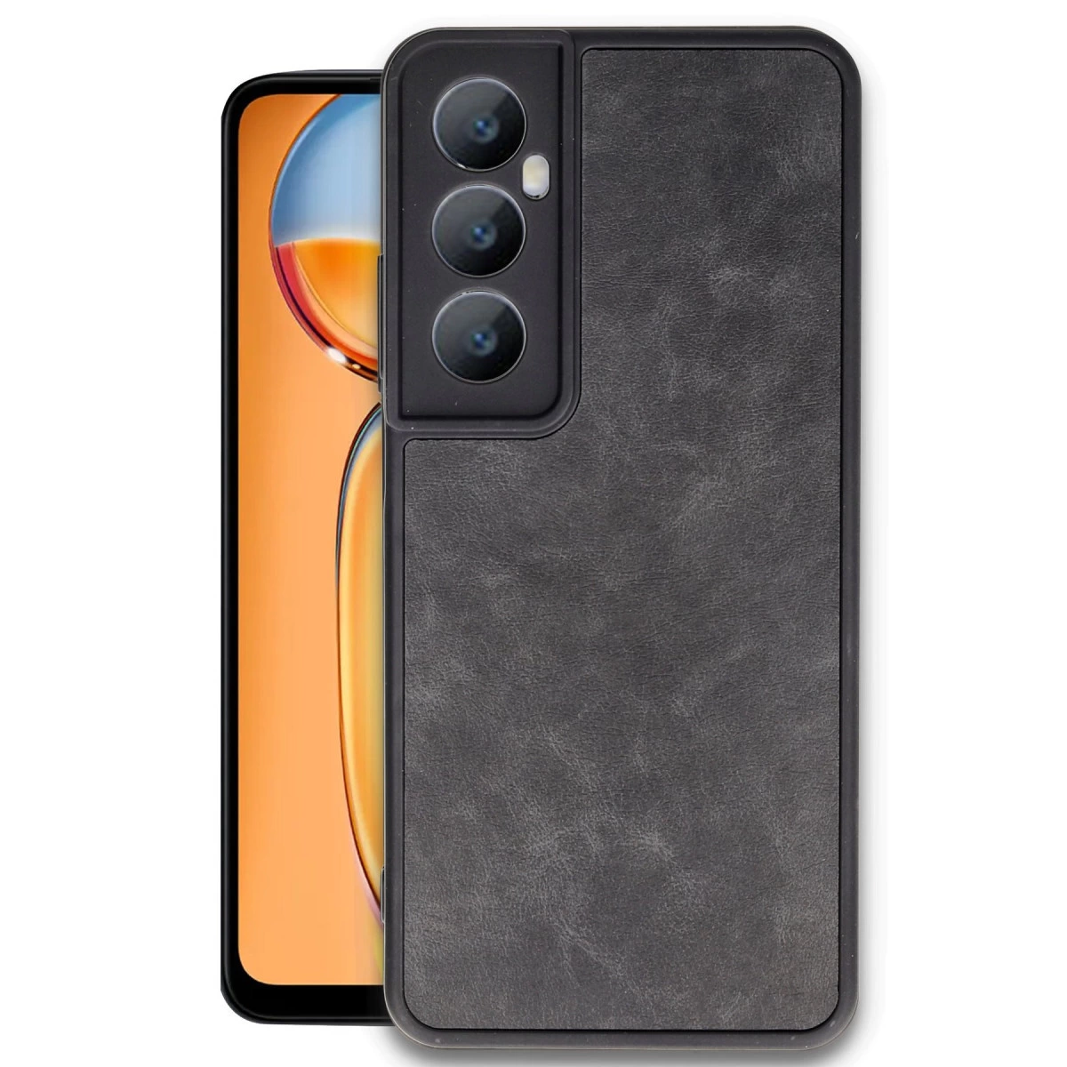 Realme C65 Kılıf Aras Deri Kapak - Siyah
