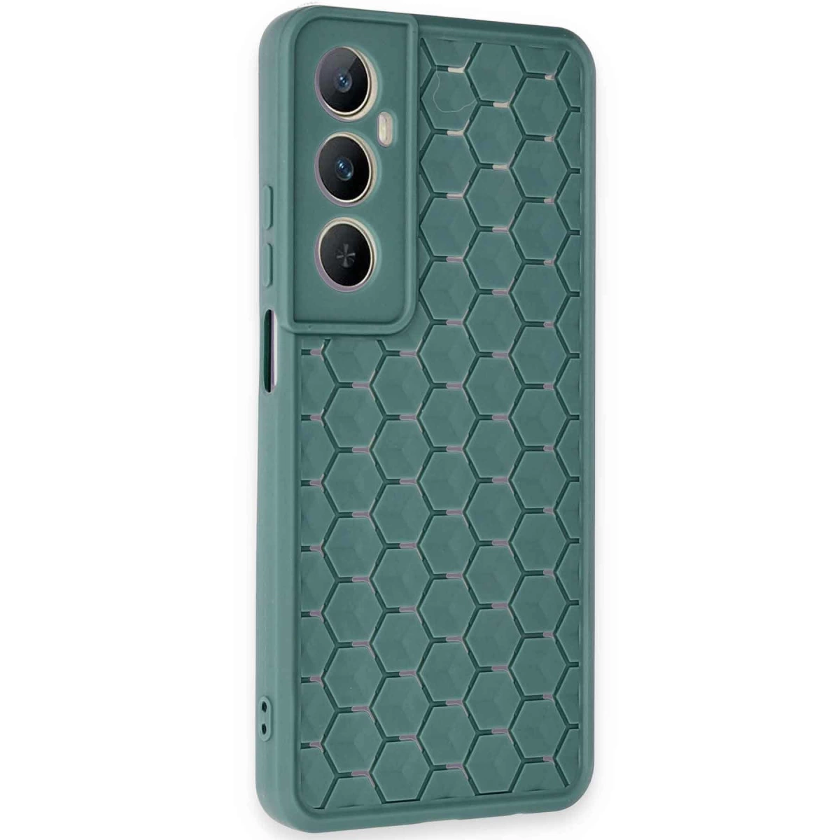 Realme C65 Kılıf Petek Silikon Kapak - Koyu Yeşil