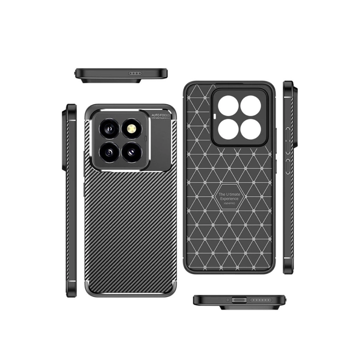Xiaomi Mi 14t Pro Kılıf Auto Focus Karbon Kapak - Siyah