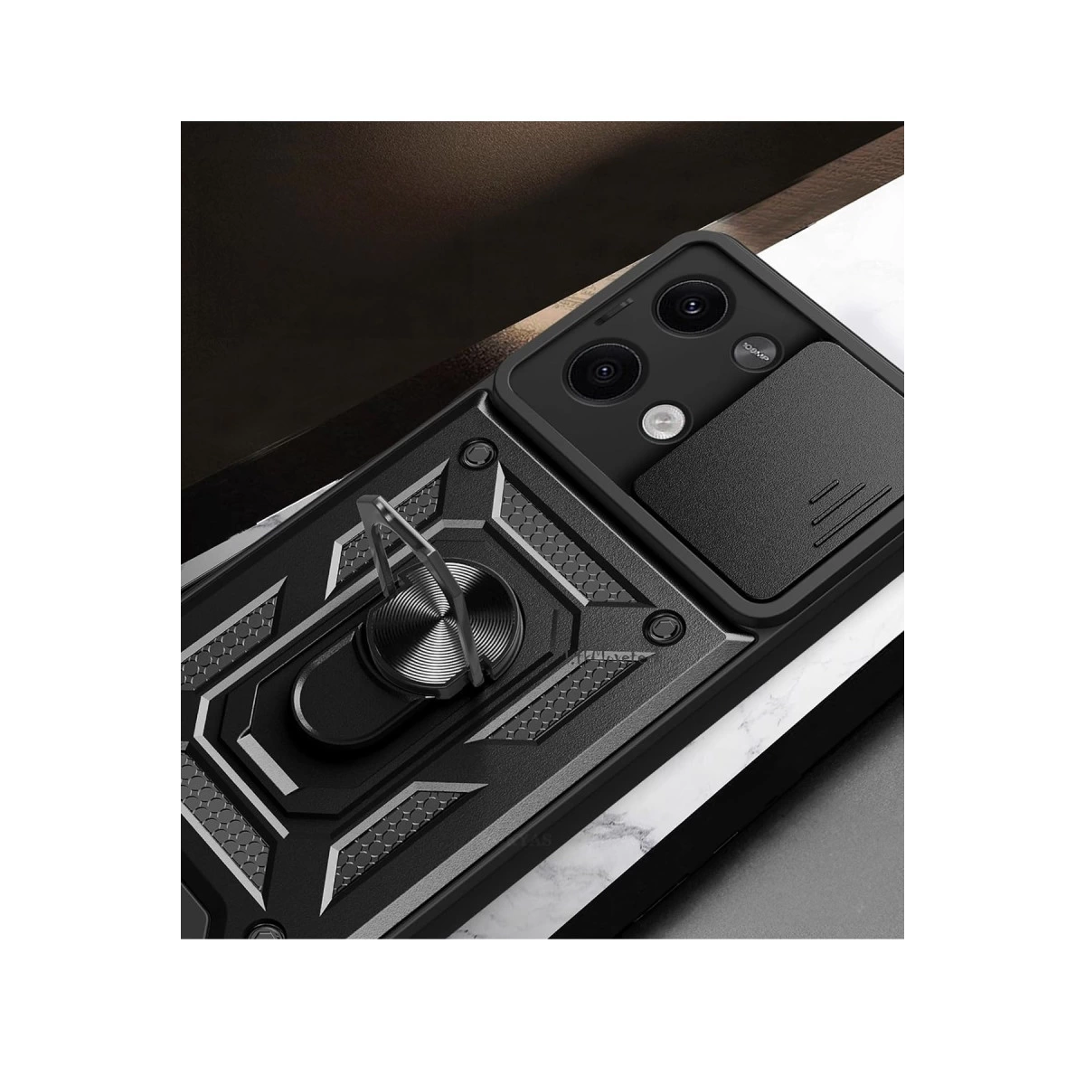 Xiaomi Poco X6 Kılıf Pars Lens Yüzüklü Silikon - Kırmızı