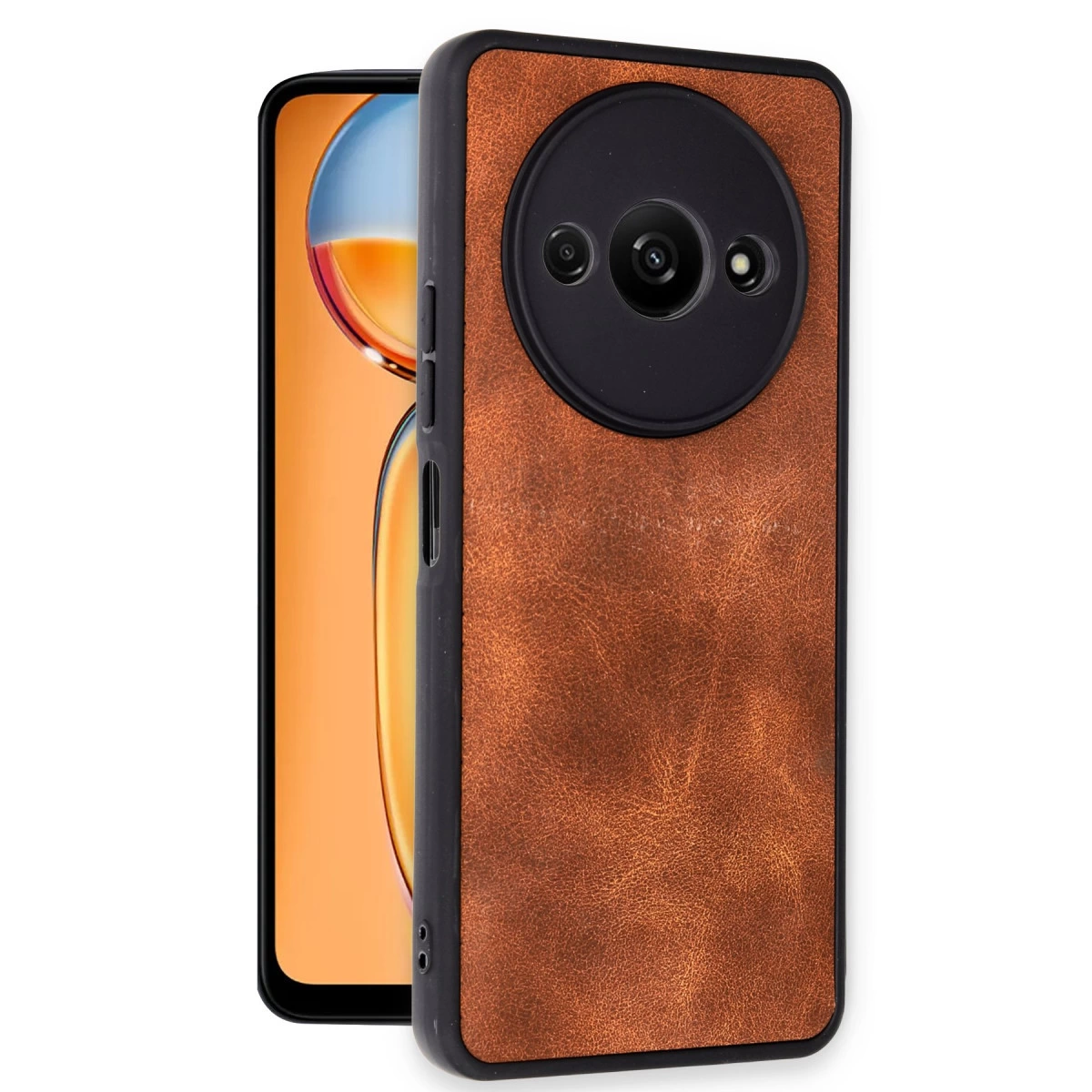 Xiaomi Redmi A3 4g Kılıf Aras Deri Kapak - Taba