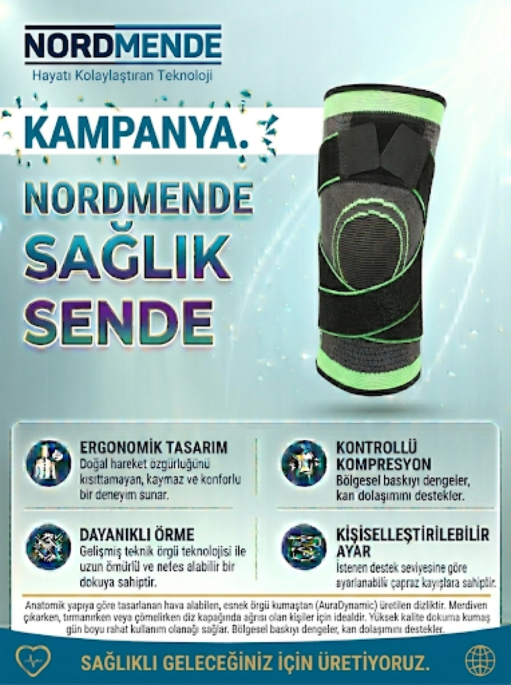 Örgü Dizlik | Kontrollü Kompresyonlu Diz Destekleyici