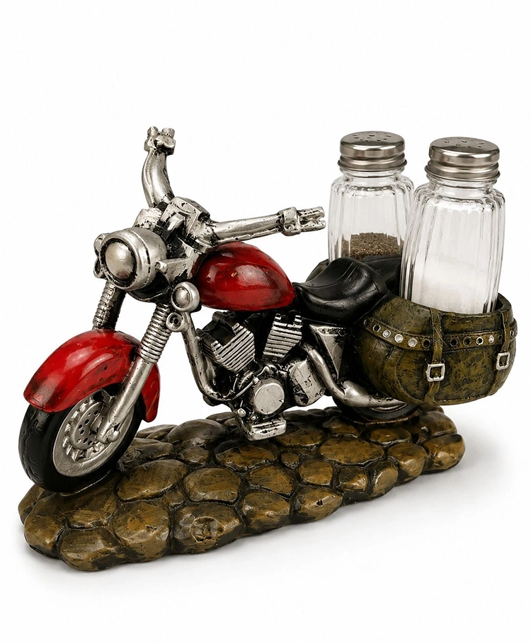 Polyester Motosiklet Figürlü Tuzluk Biberlik Seti