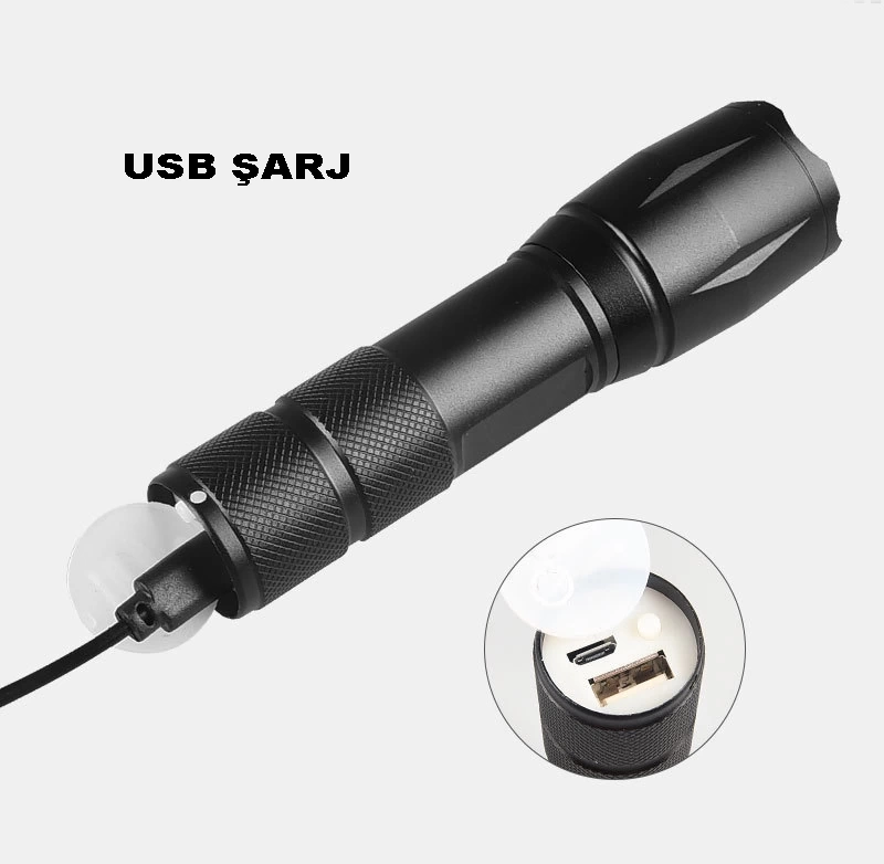 Powerbank Özellikli Uzun Menzilli El Feneri