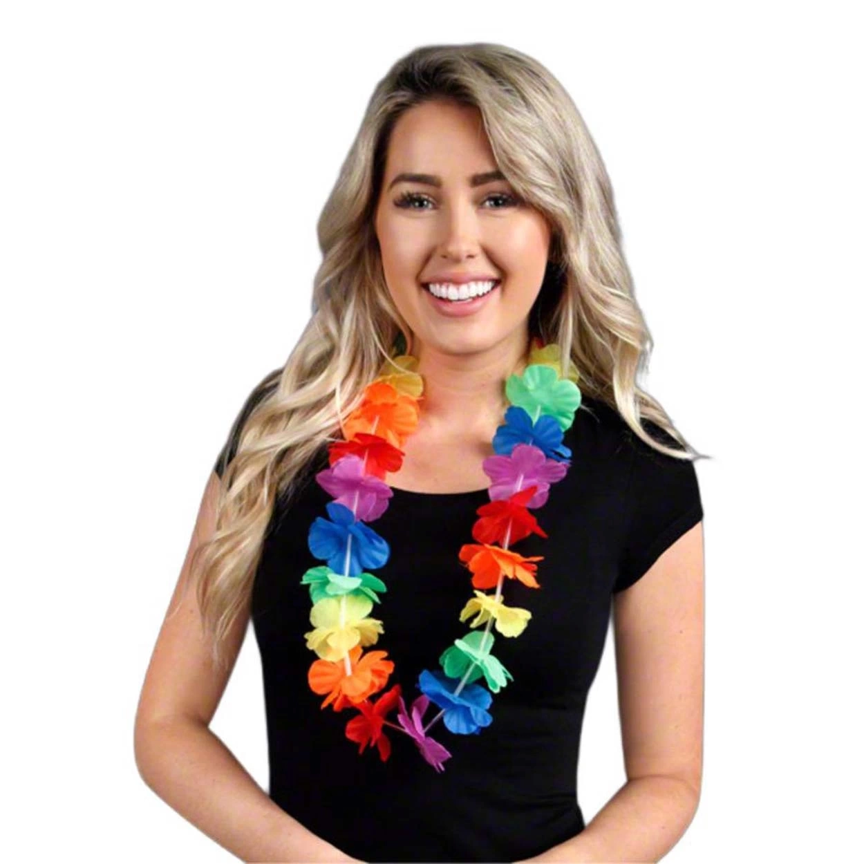 Hawaii Çiçekli Boyun Kolyesi - Renkli Tropikal Parti Leisi