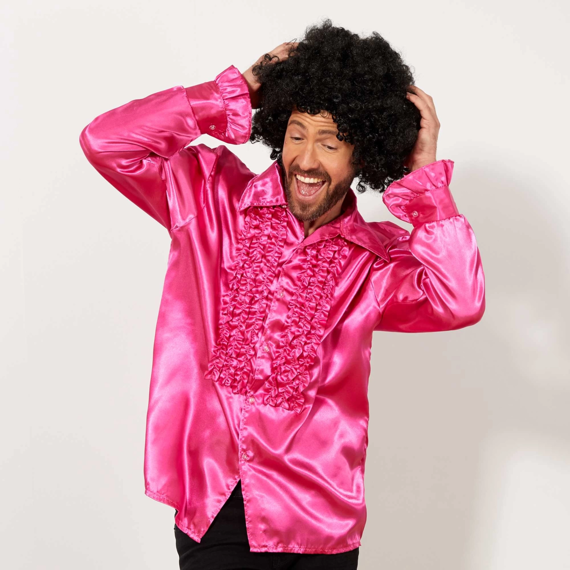 Kırmızı Renk Kıvırcık Afro Bonus Peruk