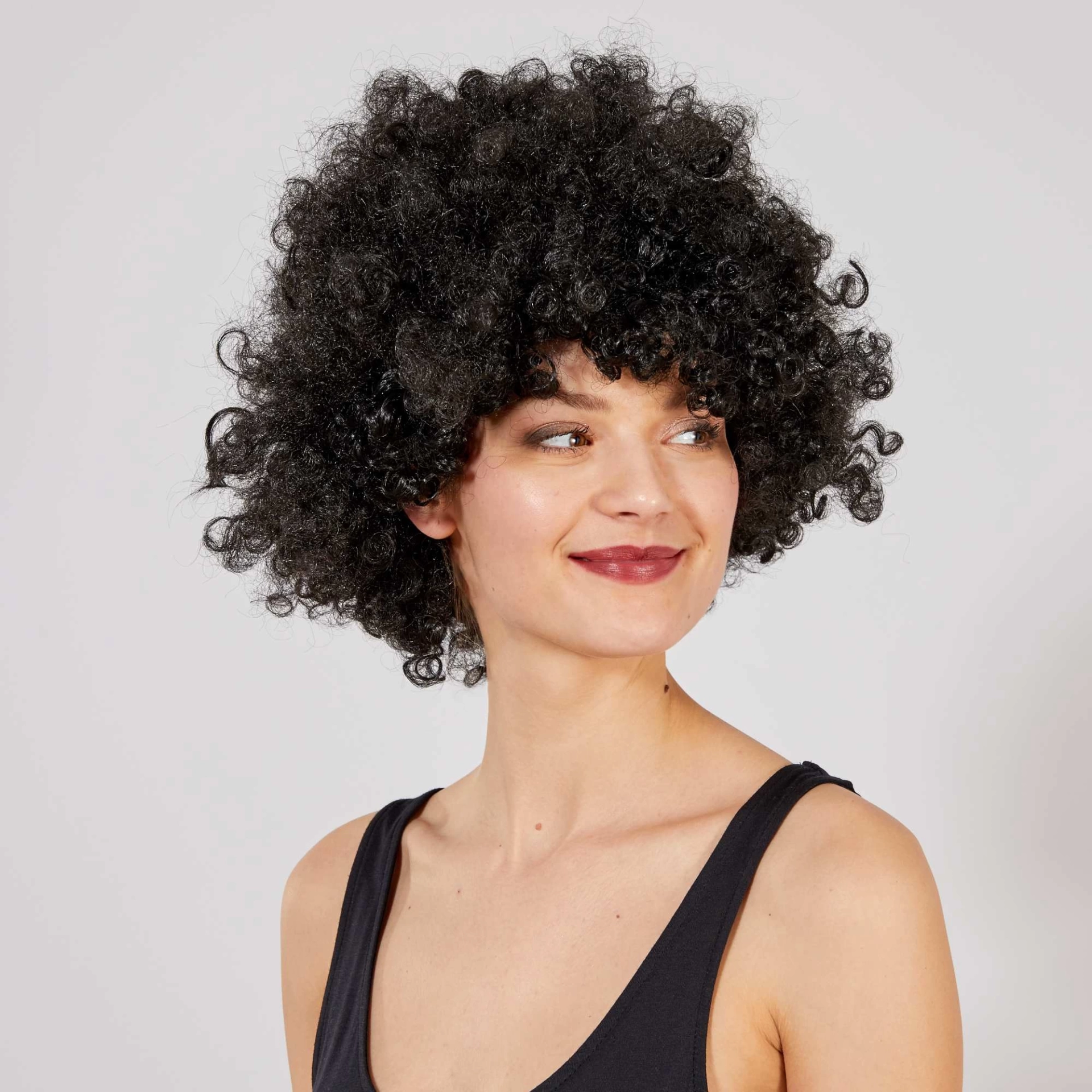 Kırmızı Renk Kıvırcık Afro Bonus Peruk