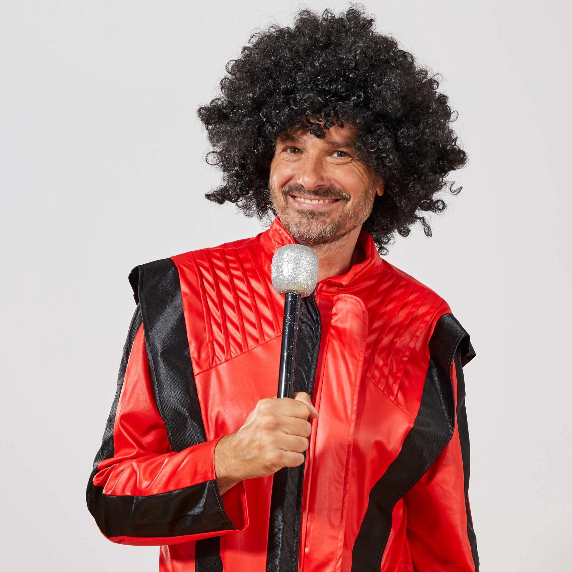 Kırmızı Renk Kıvırcık Afro Bonus Peruk