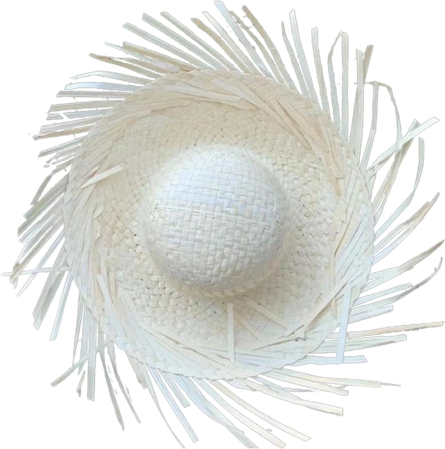 Tropikal Parti Sarı Hasır Hawaii Şapkası 13x36 Cm